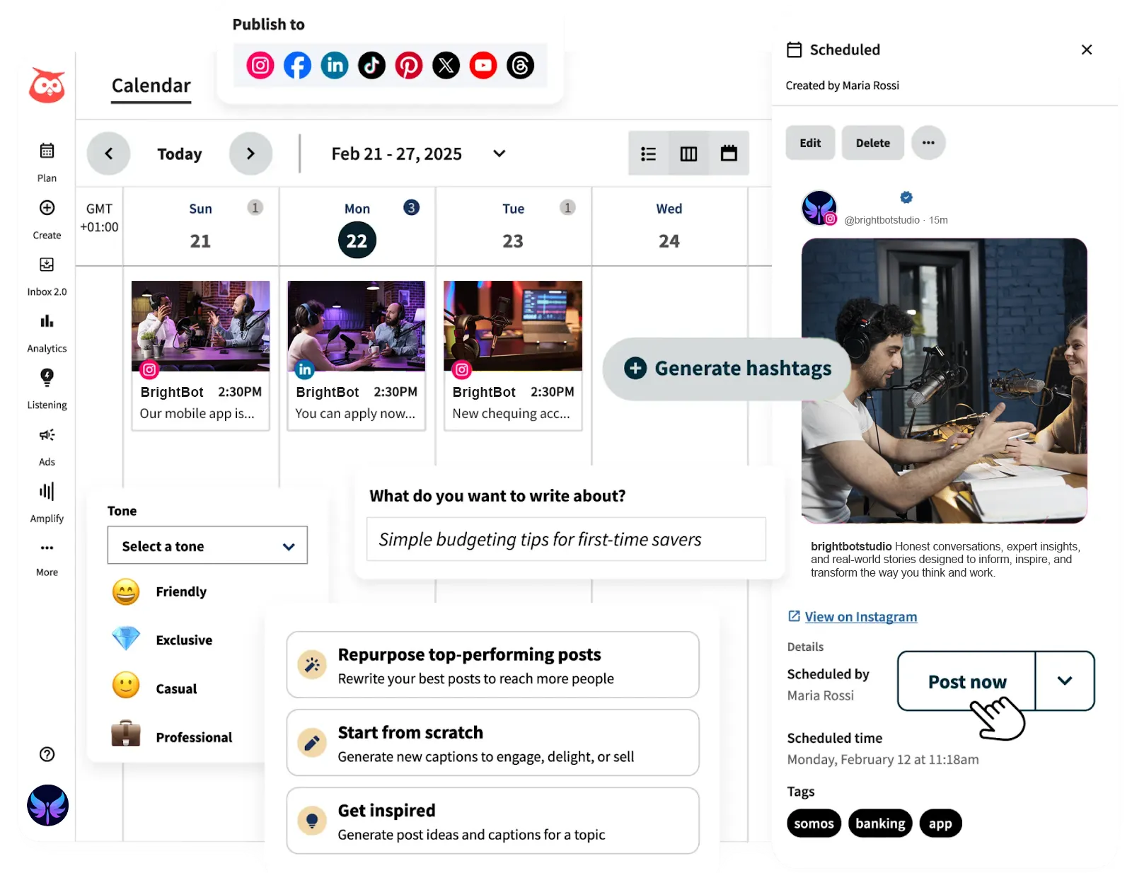 Hootsuite AI content creation