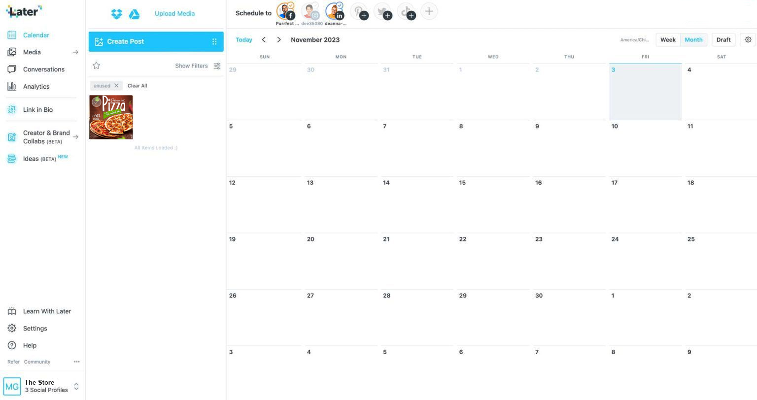 Later content calender