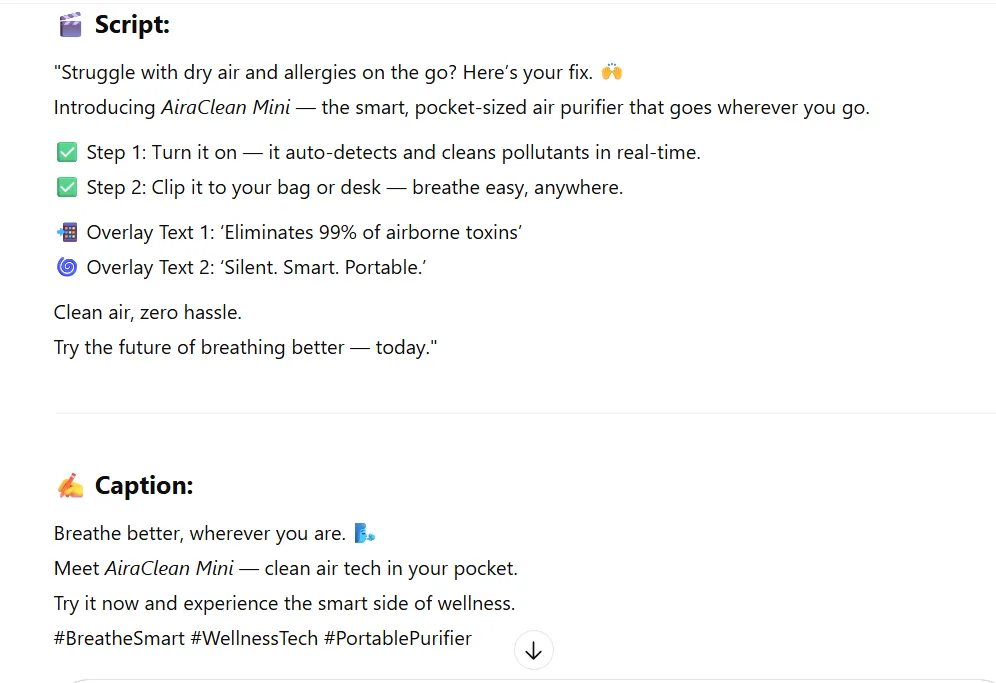 Prompts for AI-Created Product Mockup & Explainer Video
