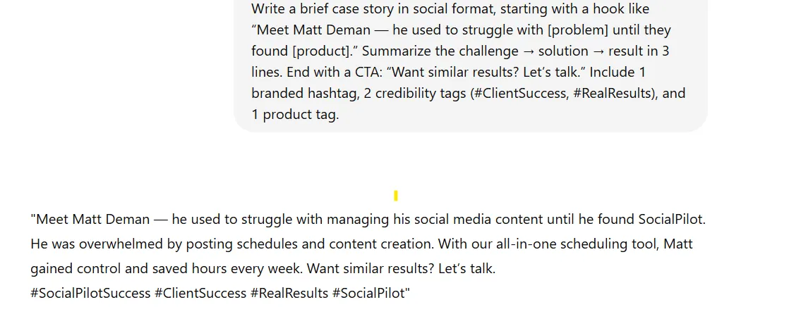 Prompts for Customer Success Story Posts