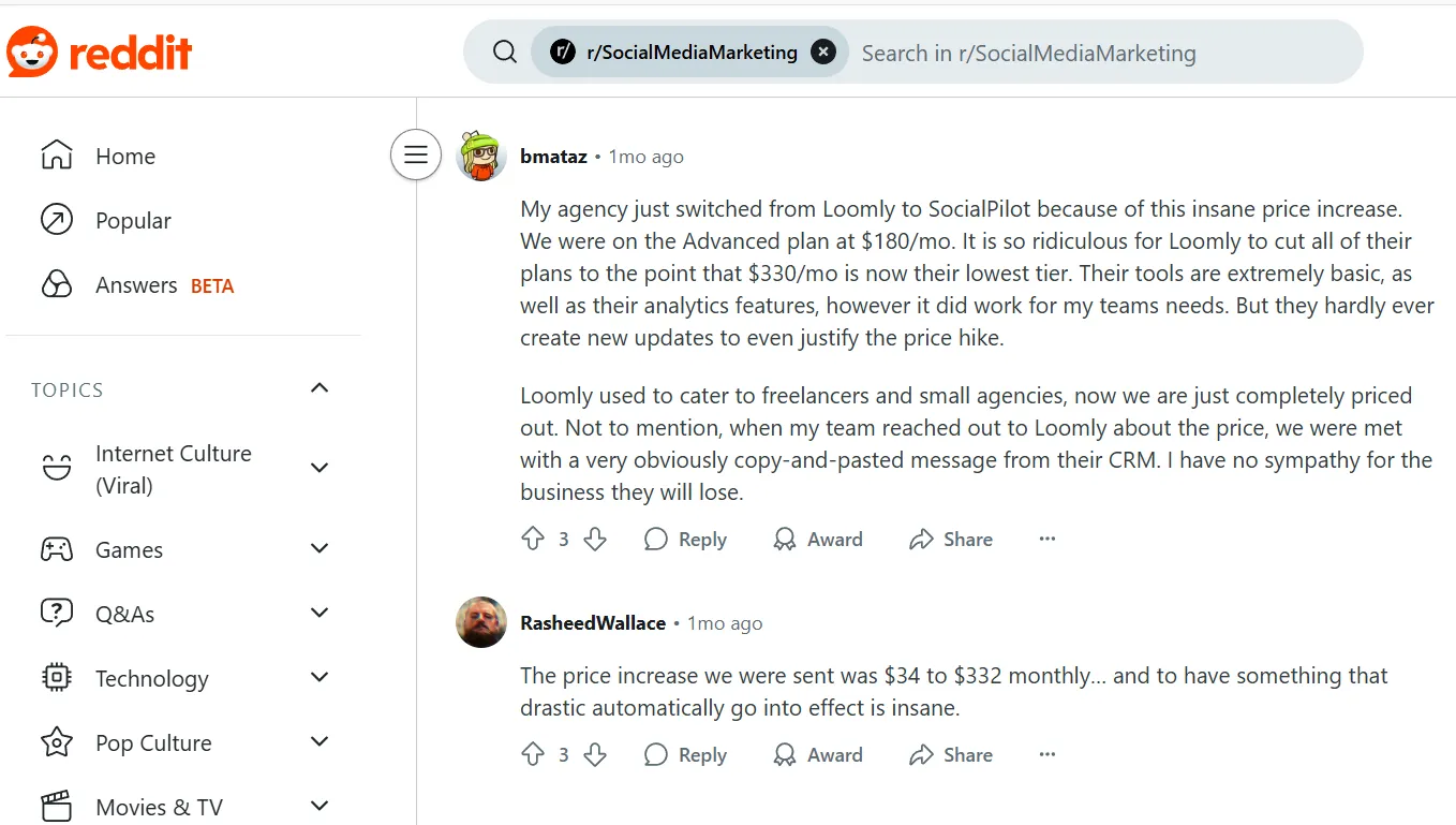Reddit thread Reddit thread