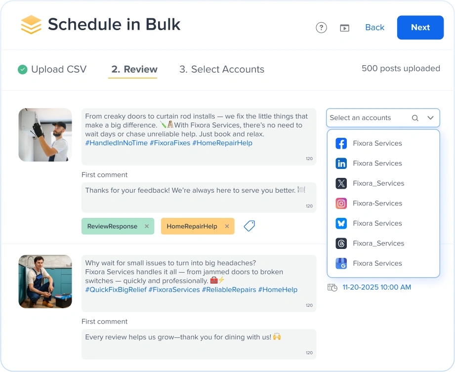 Schedule Weeks of Content in Minutes