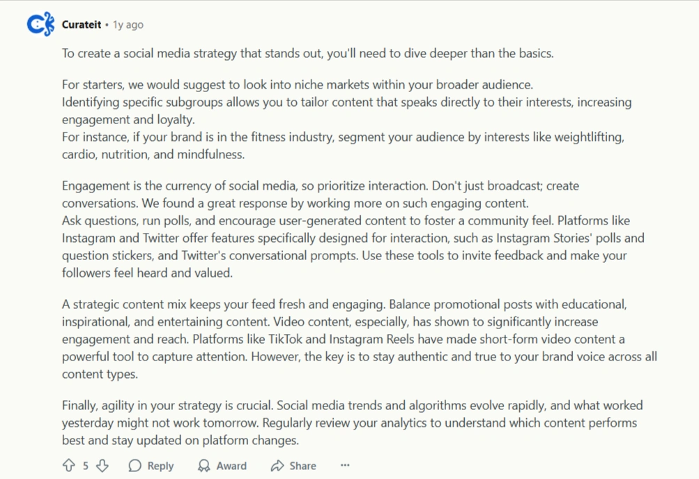 Social Media Content Strategy