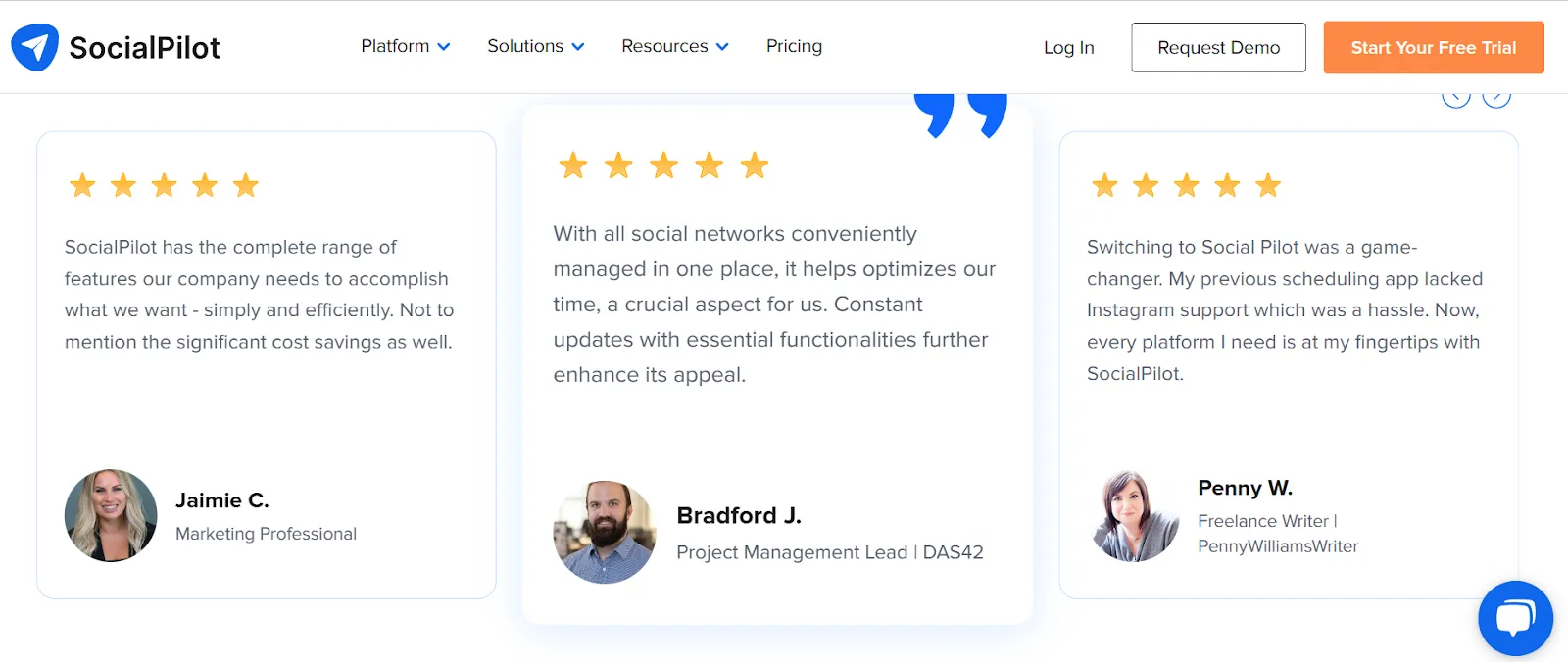 SocialPilot customer testimonials