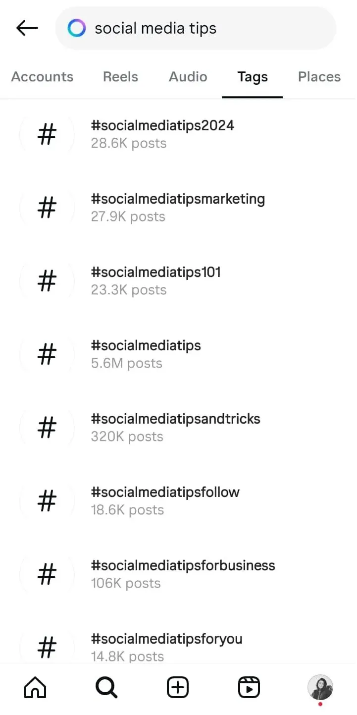 Top tags for social media tips