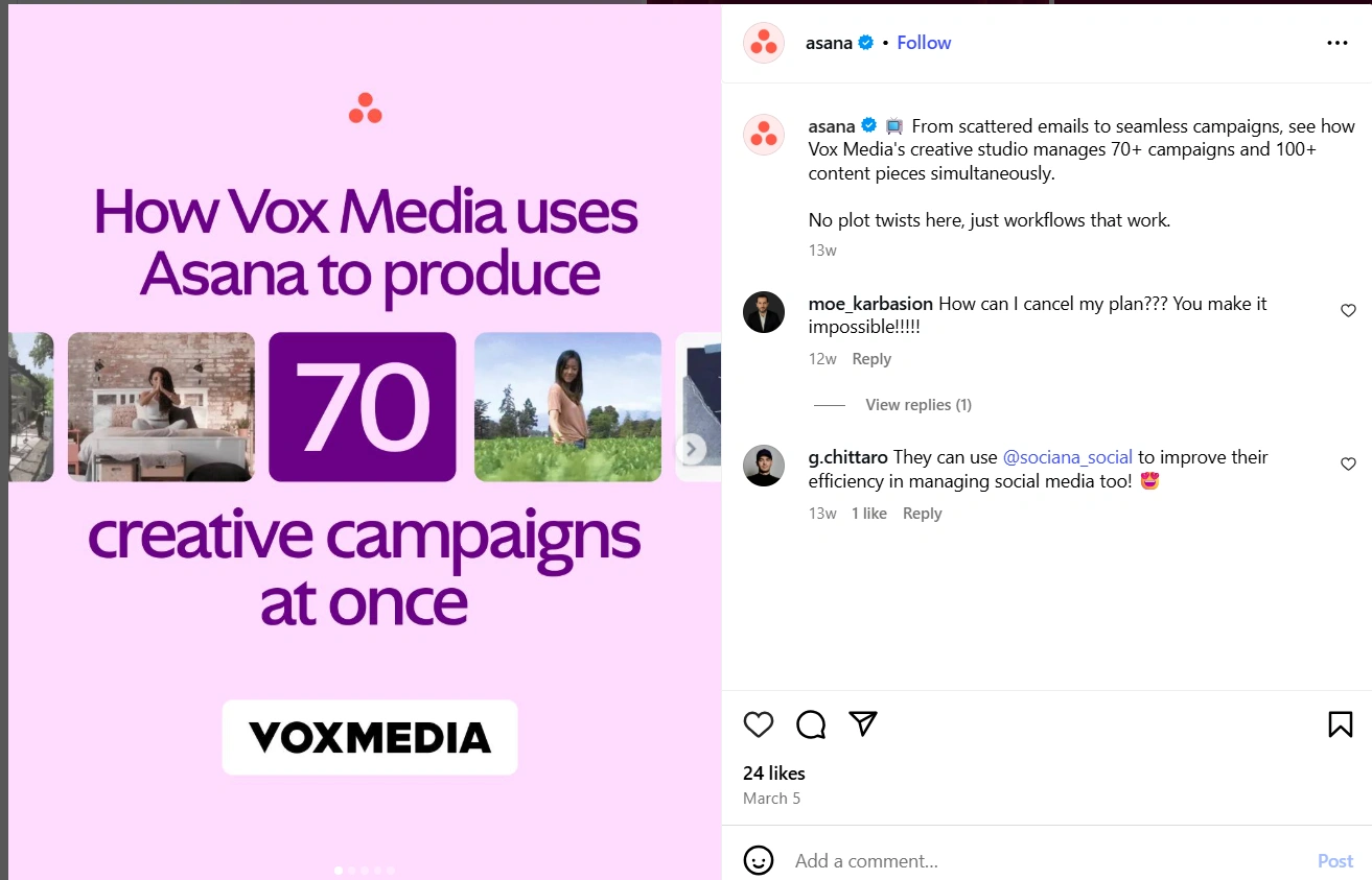 case study posts on social media