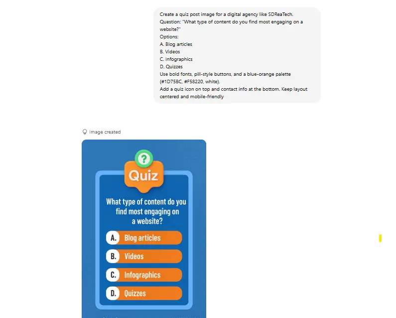 quiz post creation ChatGPT Prompts