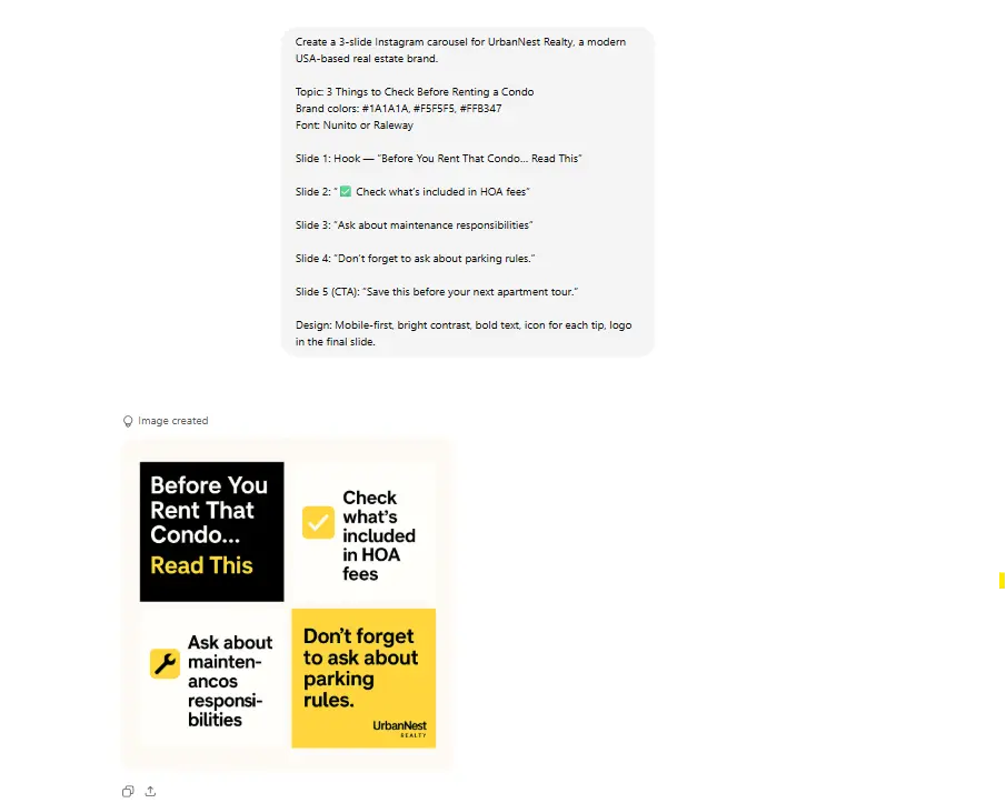 Slides based post creation AI prompts