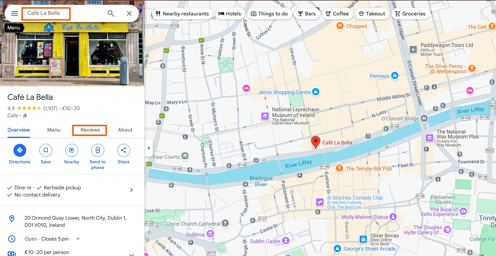 type business name on Google maps