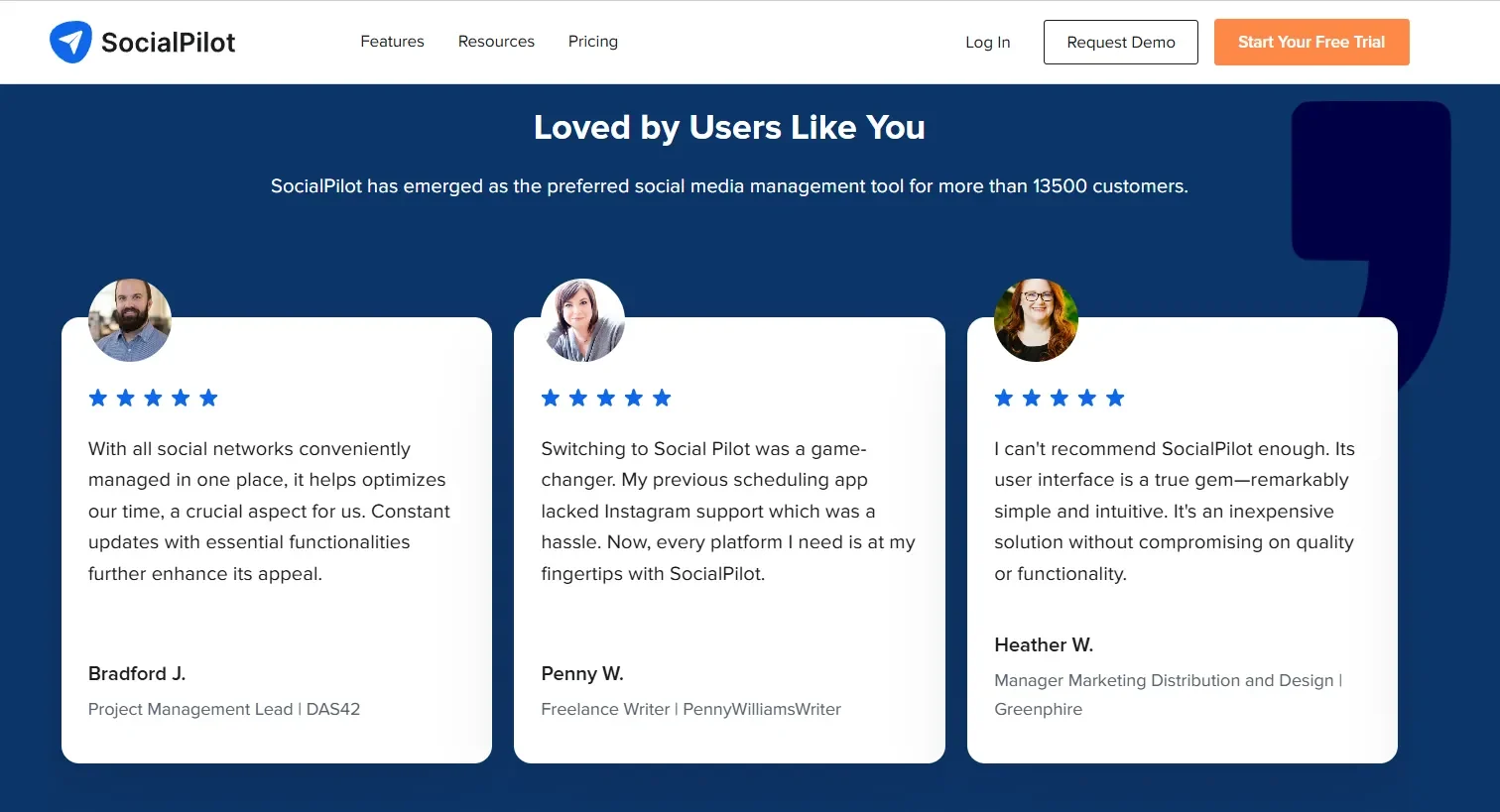 Adding reviews to landing pages