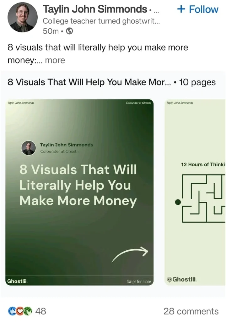 Carousel with a catchy heading