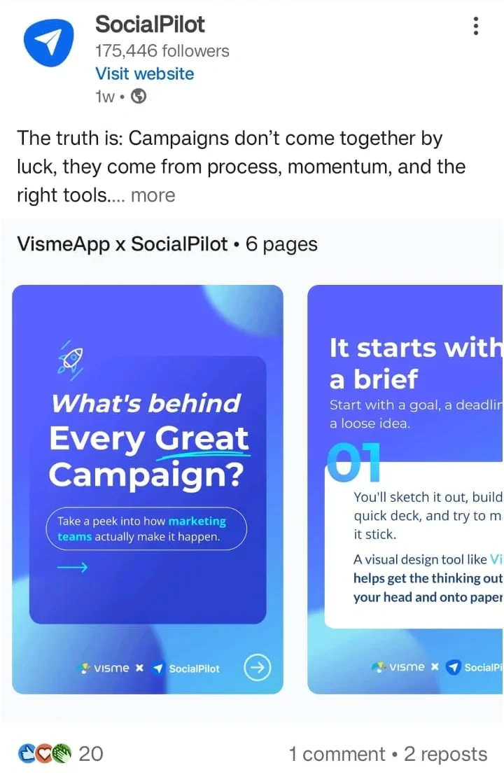 Collaborative carousel by SocialPilot