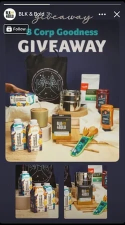 Create facebook stories on sales, offers or giveaways