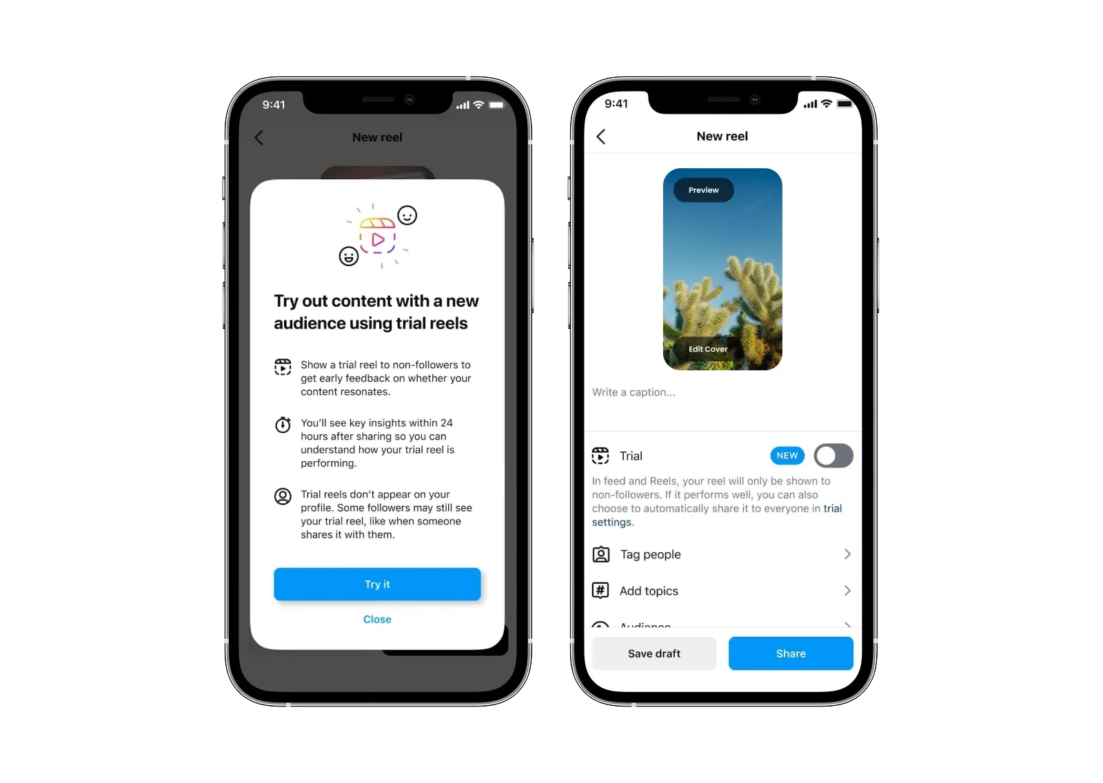Instagram Reels trial feature