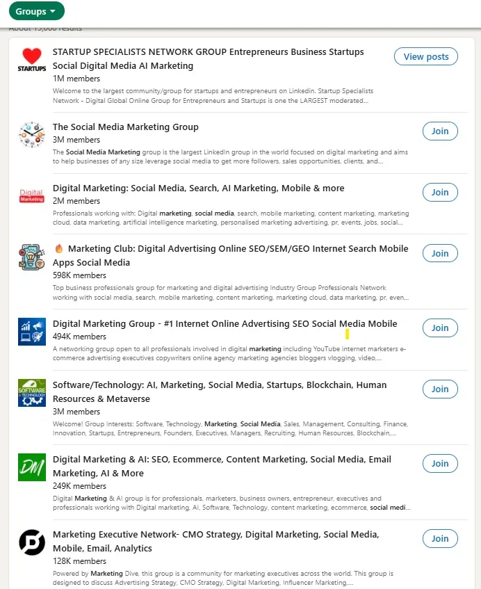 Join groups and communities in your industry