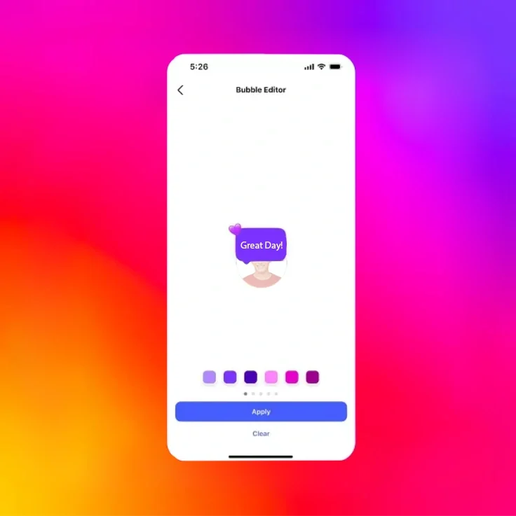 Notes with coloured background on Instagram