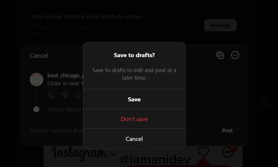 Save drafts in Threads