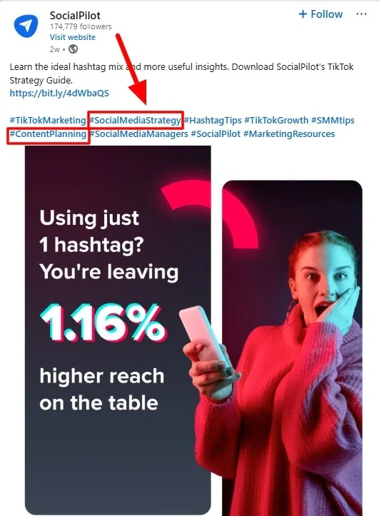 SocialPilot Hashtag LinkedIn Post