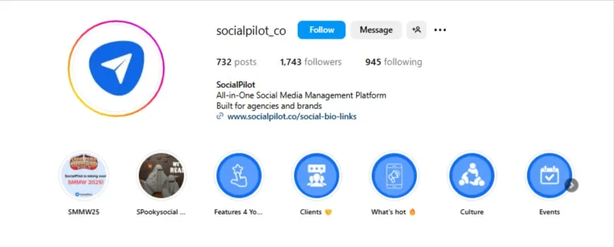 SocialPilot Instagram Page