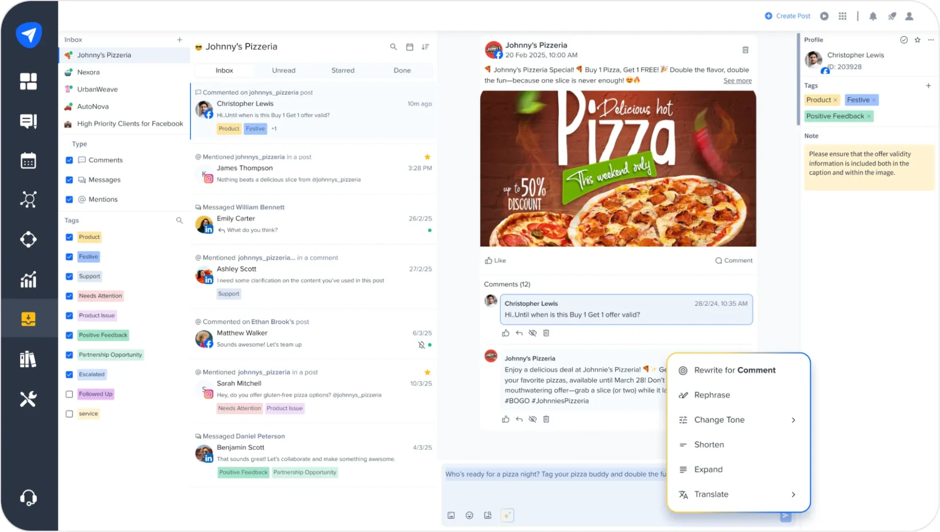 SocialPilot’s Instagram Inbox
