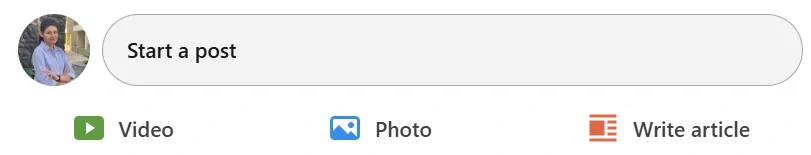Start a post on LinkedIn