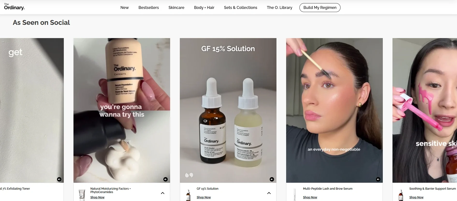 The Ordinary: Social Media Showcase of Popular Skincare Products The Ordinary promotes its skincare products through engaging social media content, highlighting popular items like serums and toners.
