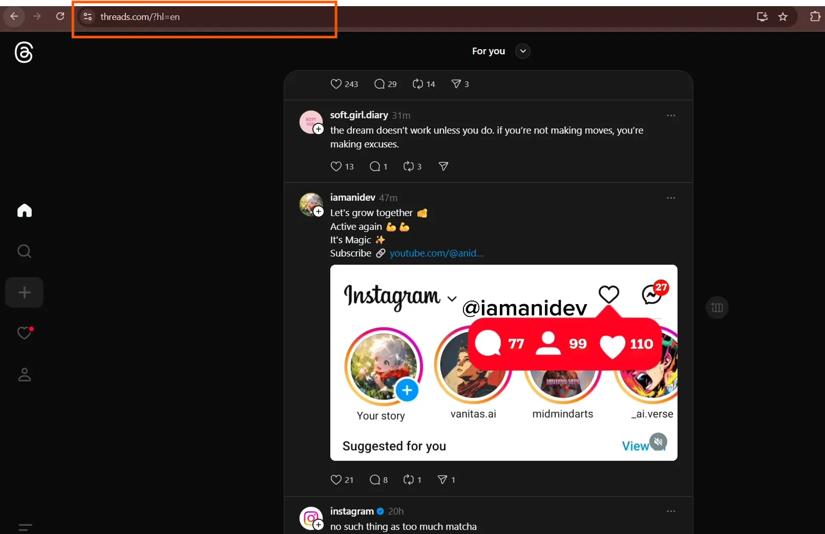 Threads moved to threads.com