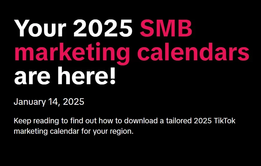 TikTok Social media calender
