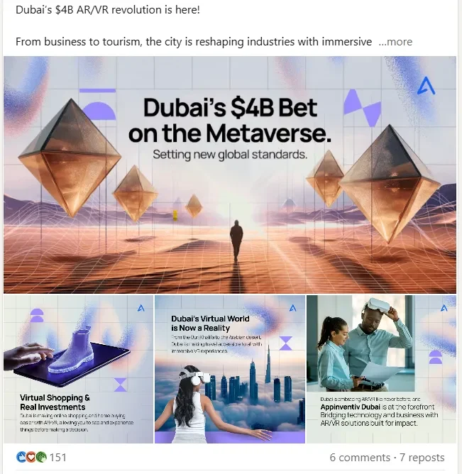 four images linkedin post feed design