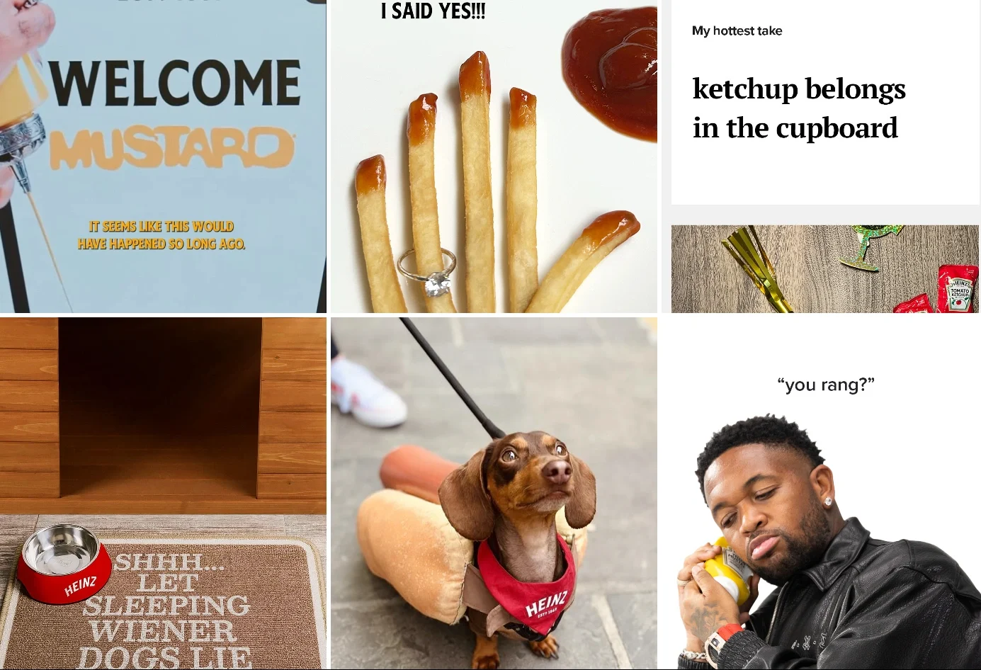 Heinz’s Instagram feed showcasing their fun and humorous approach to marketing.
