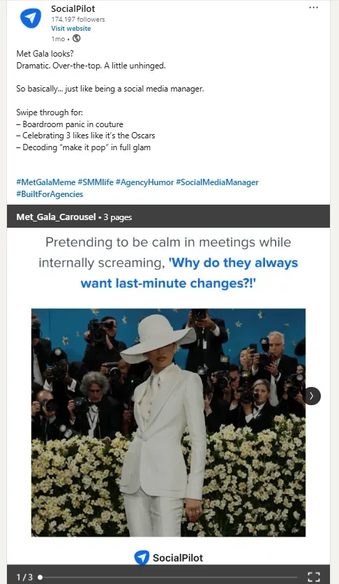 moment marketing and meme post ideas for linkedin