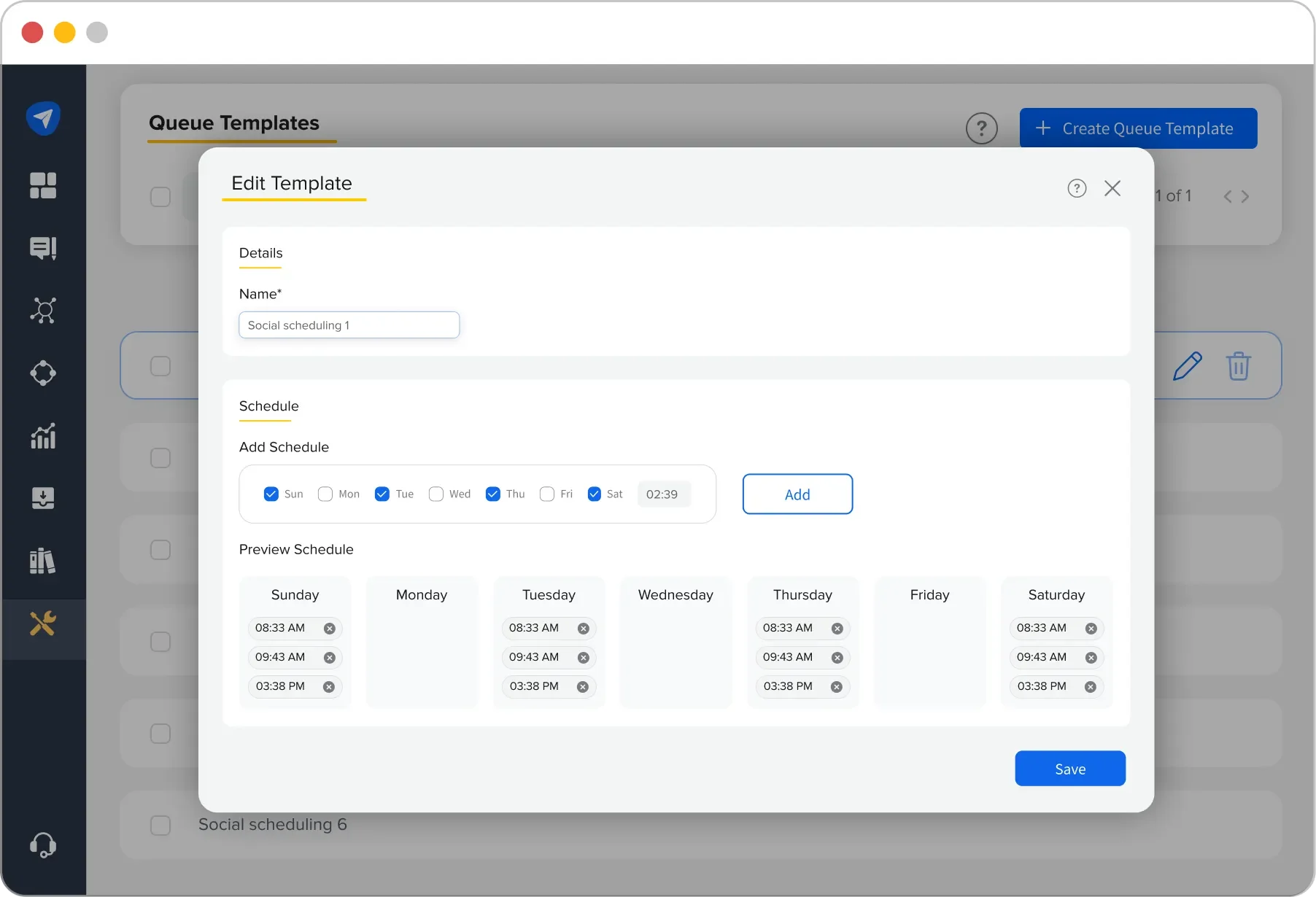queue templates within SocialPilot for easy scheduling
