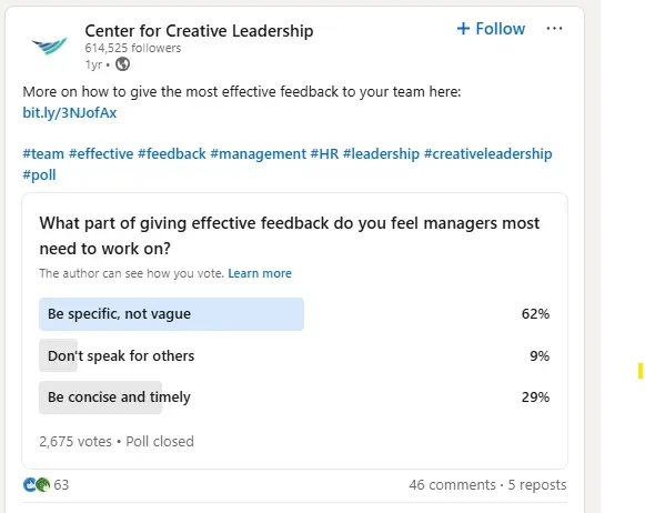 regularly post linkedin polls, questions and contest