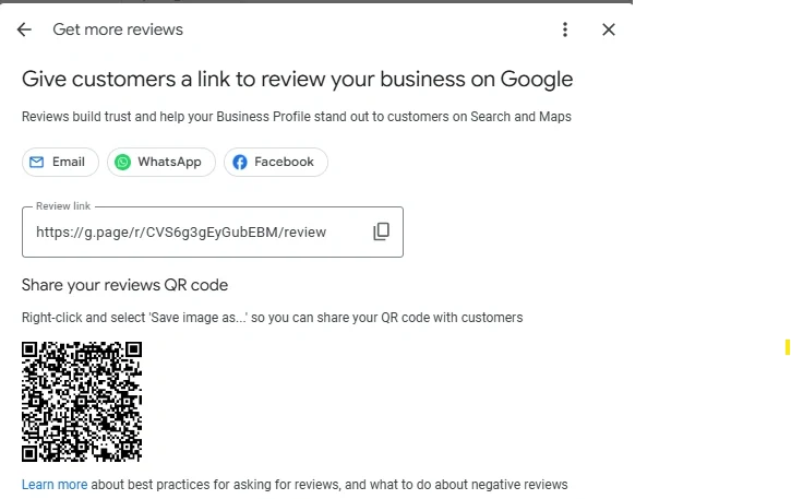share google review link with customers