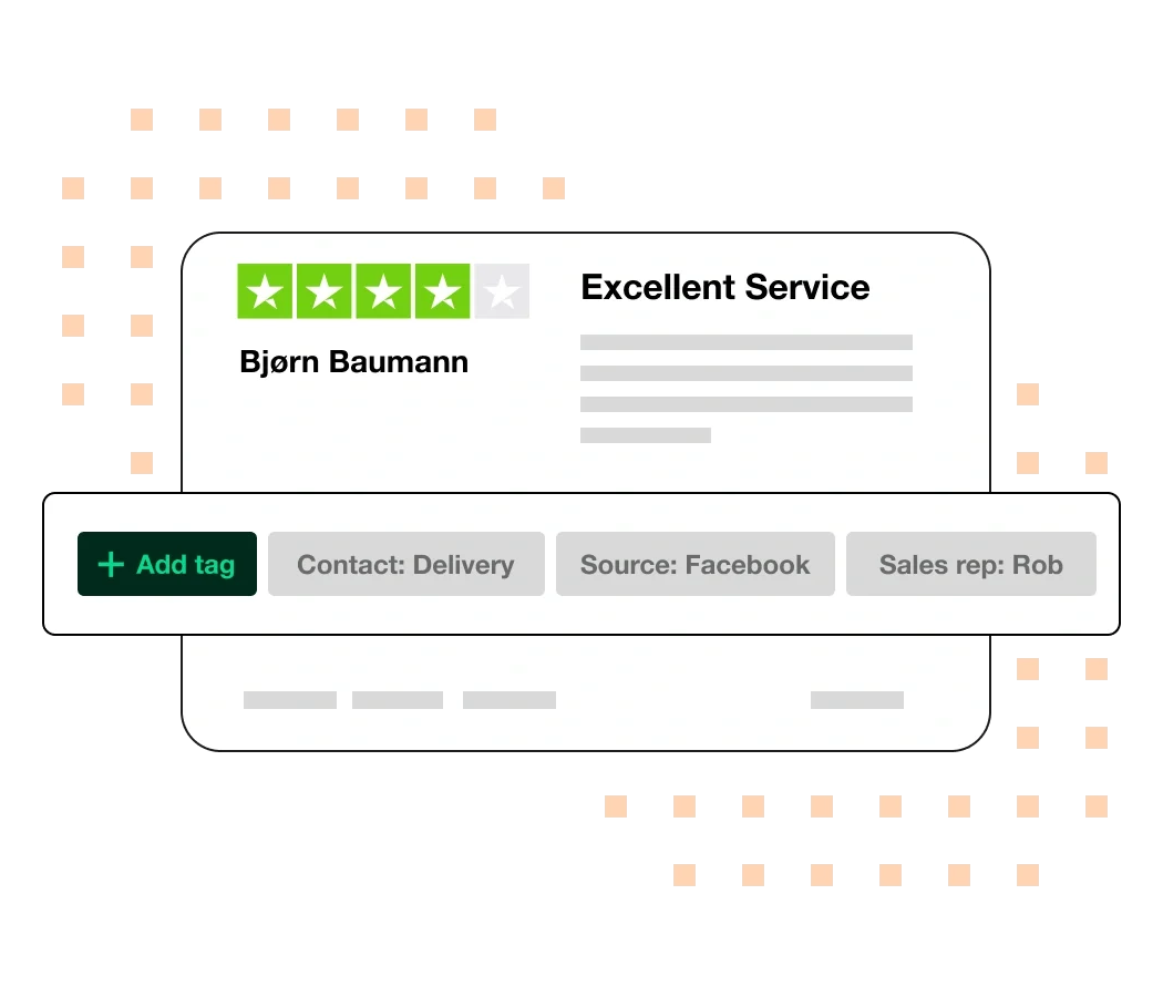 tagging review in Trustpilot