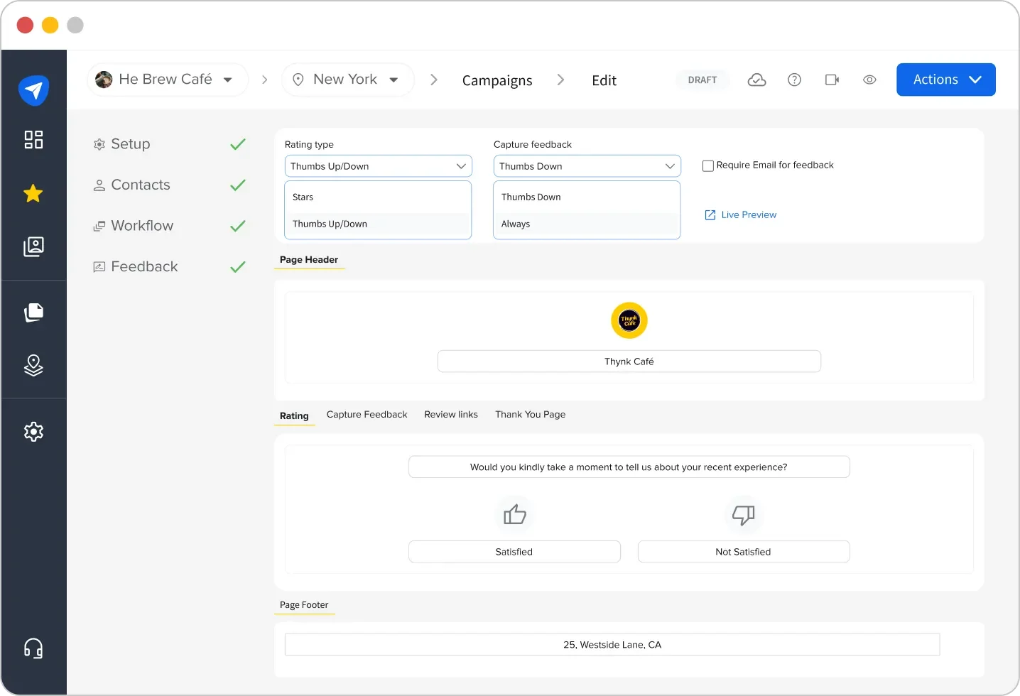 Enhanced Feedback page