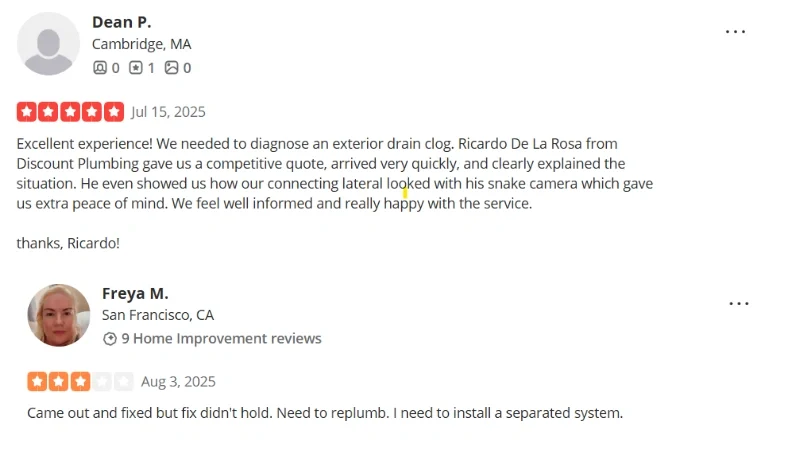 Home services business review example