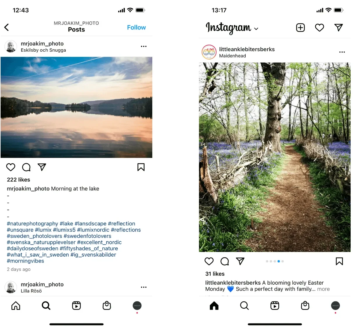 Portrait and Landscape Posts on Instagram
