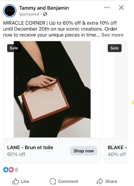 commercial post in Facebook commercial post in Facebook