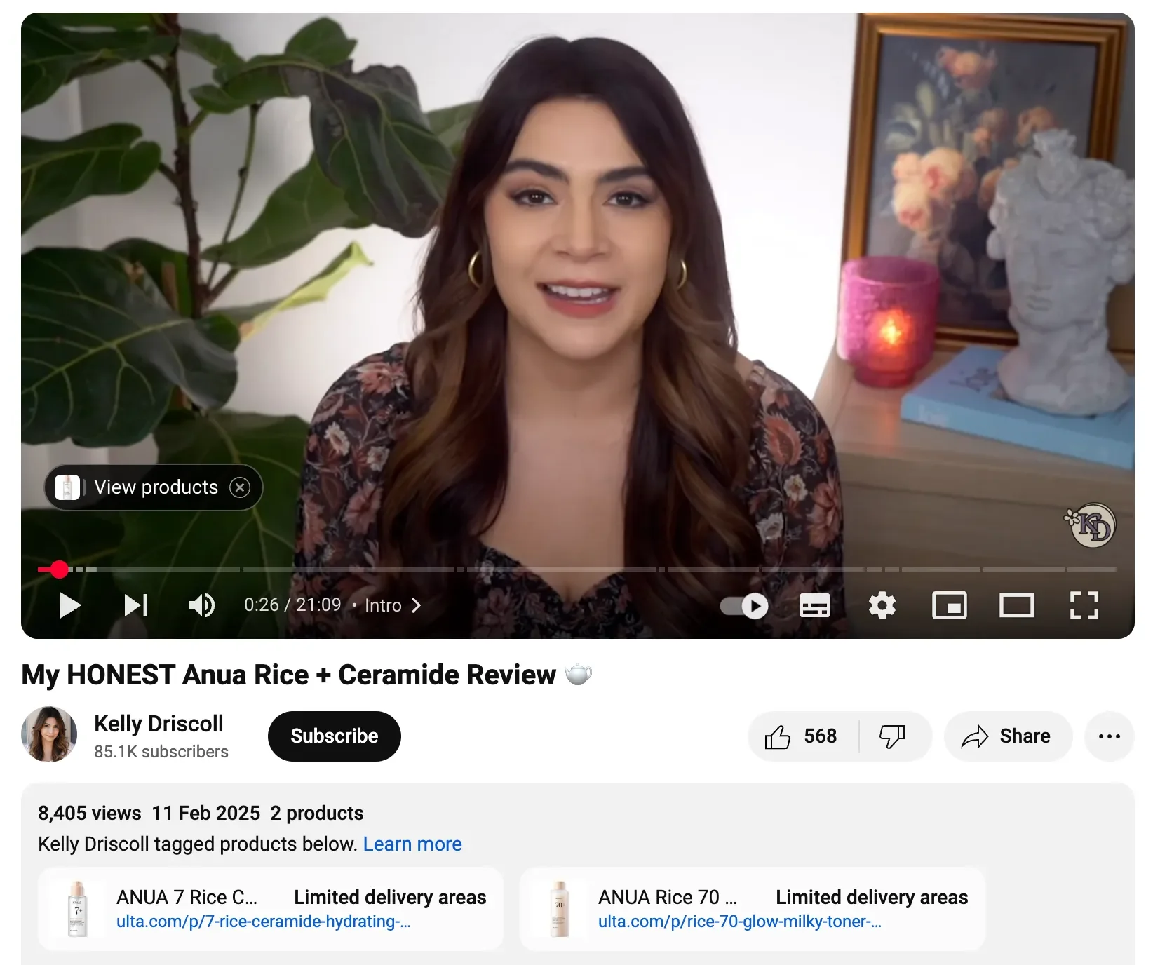 Anua Rice YouTube Video with Product Links