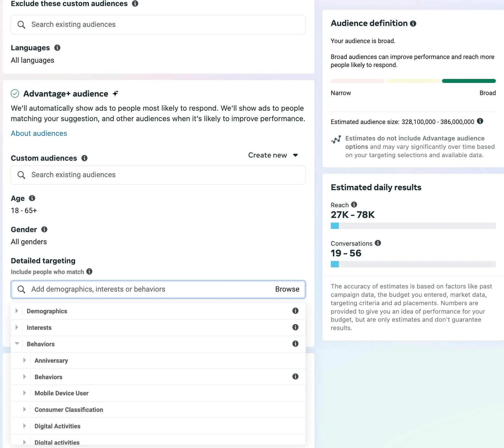 Meta Ads Manager Audience Targeting Setup