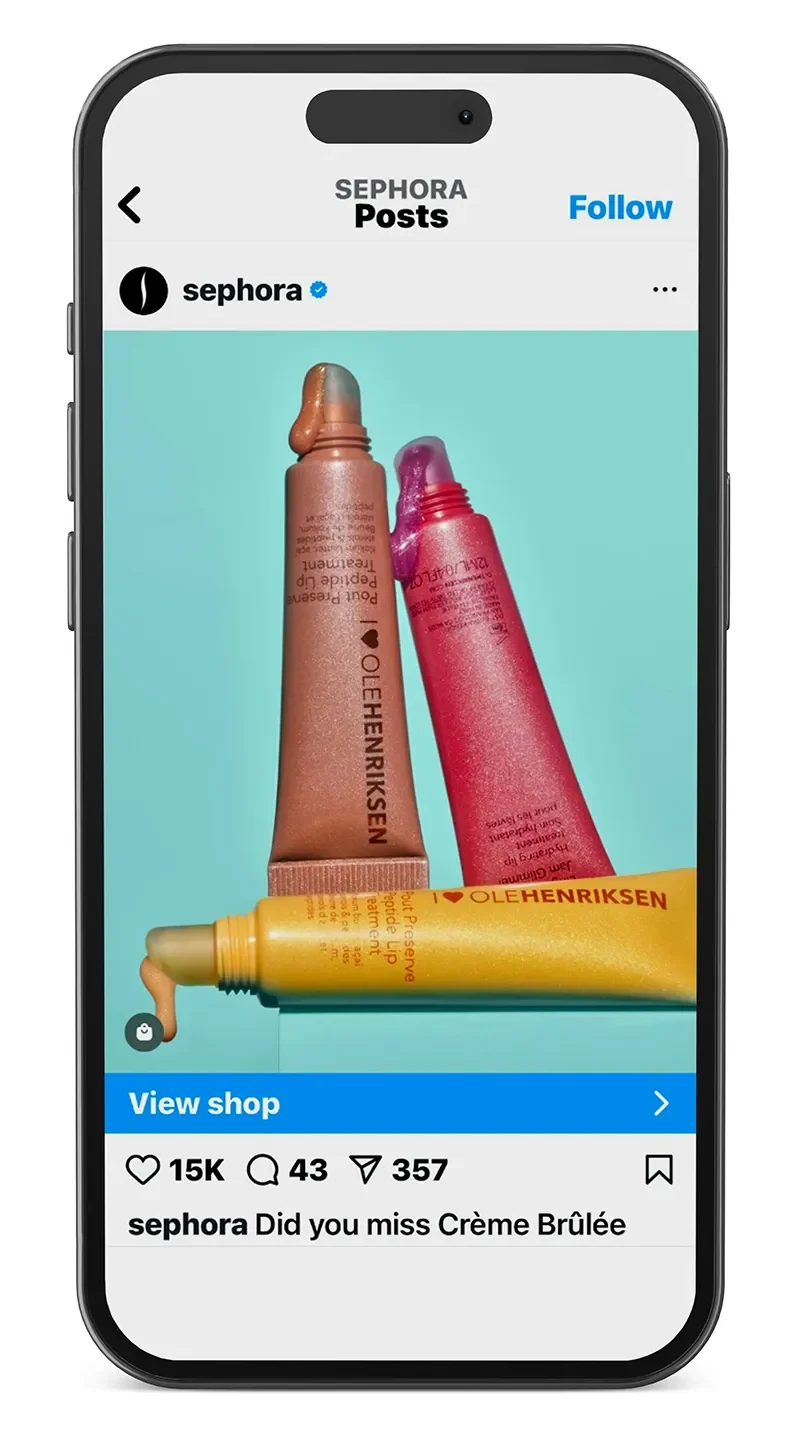 Sephora Instagram shopping post