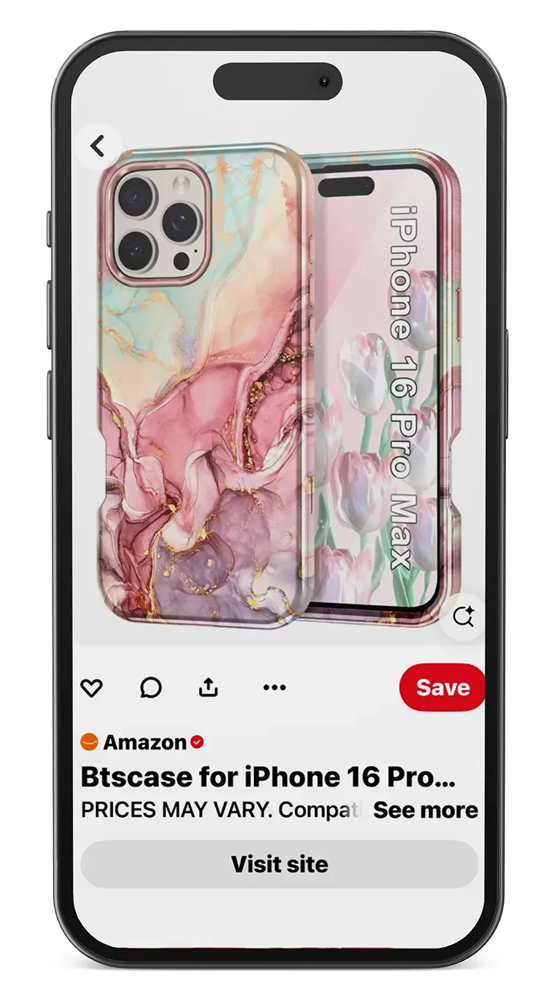 Shoppable pins Page for iPhone 16 Pro Max Case
