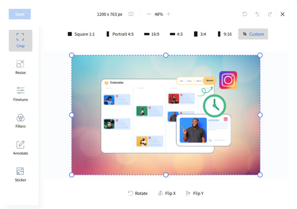 SocialPilot Image Editor feature