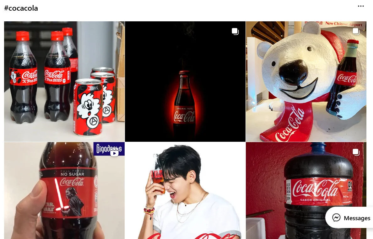 Branded hashtag campaign by Coca-Cola