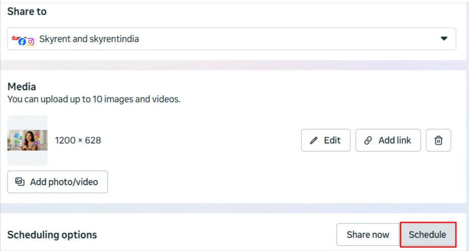 Choose Schedule Instead of Publish