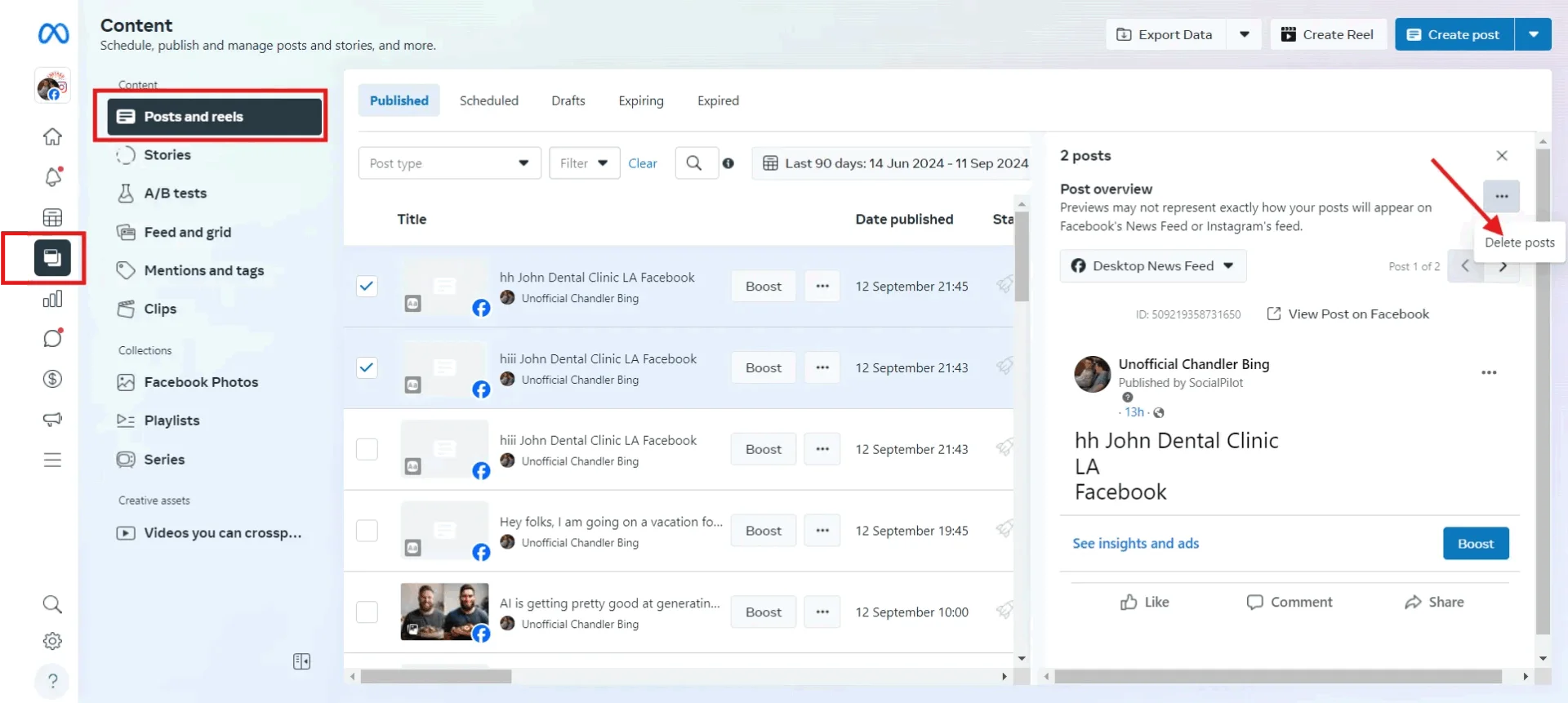 Delete Scheduled Facebook Posts Using Meta Business Suite