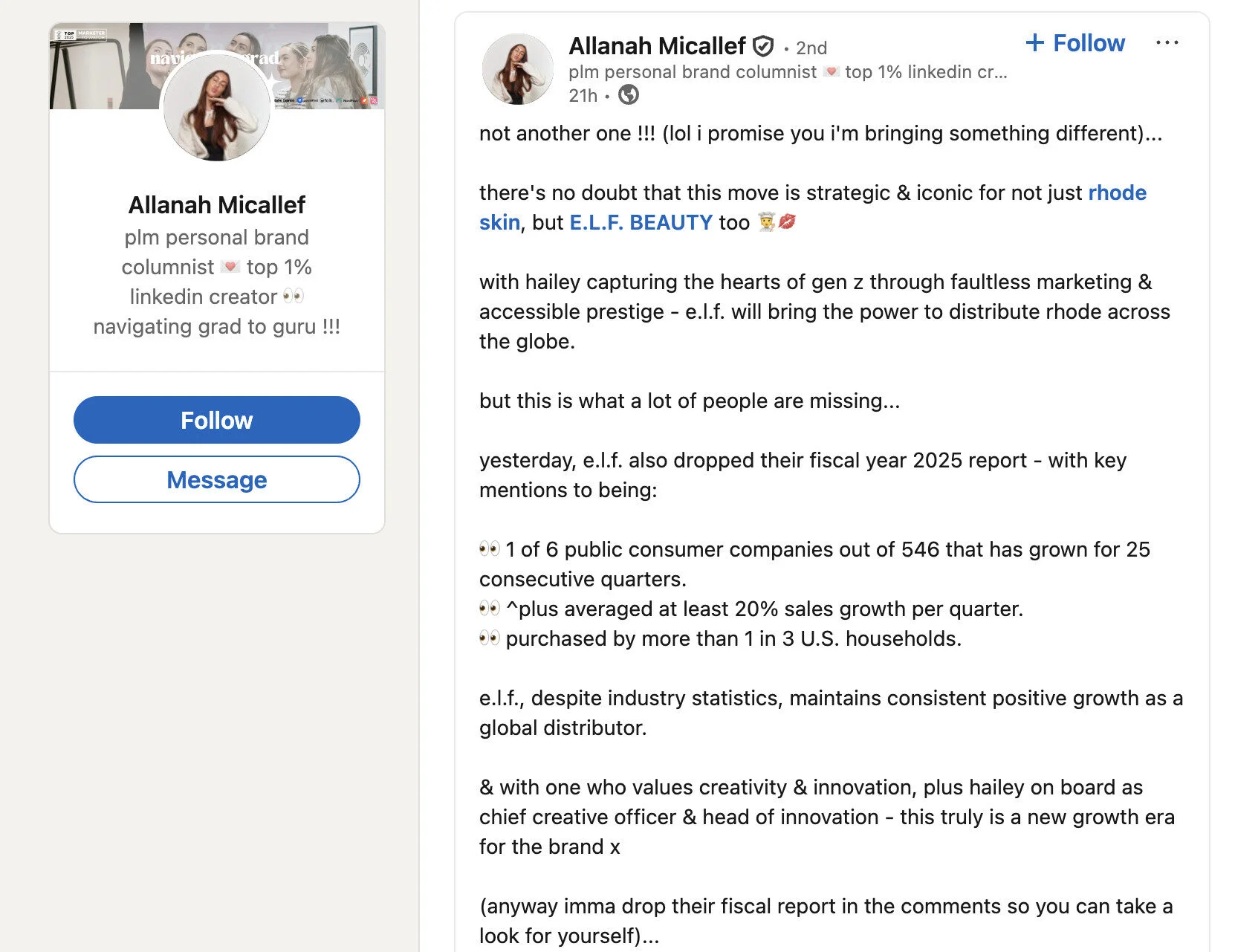 Image of Allanah Micallef’s personal branding