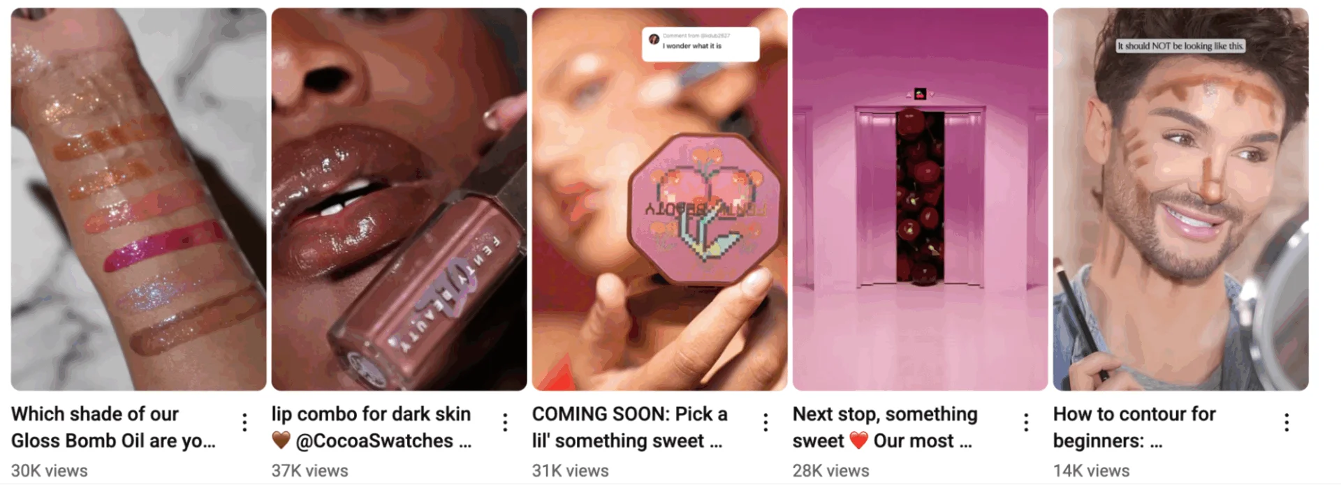 Image of Fenty Beauty’s Shorts on YouTube