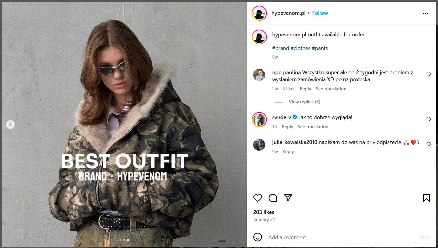  Image of Hypevemon’s caption under a photograph